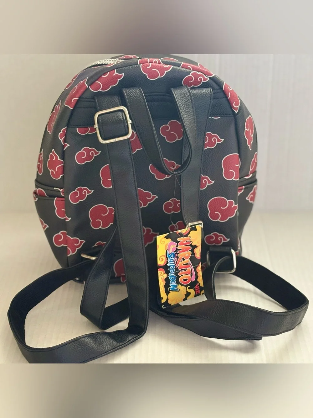Naruto Shippuden Akatsuki Faux Leather red cloud chibi mini backpack Concept One